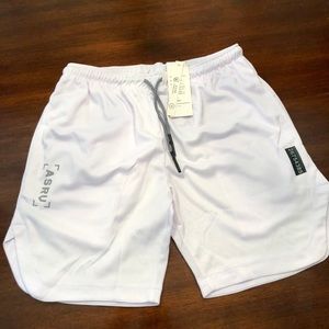 Men’s medium ASRU training shorts-white